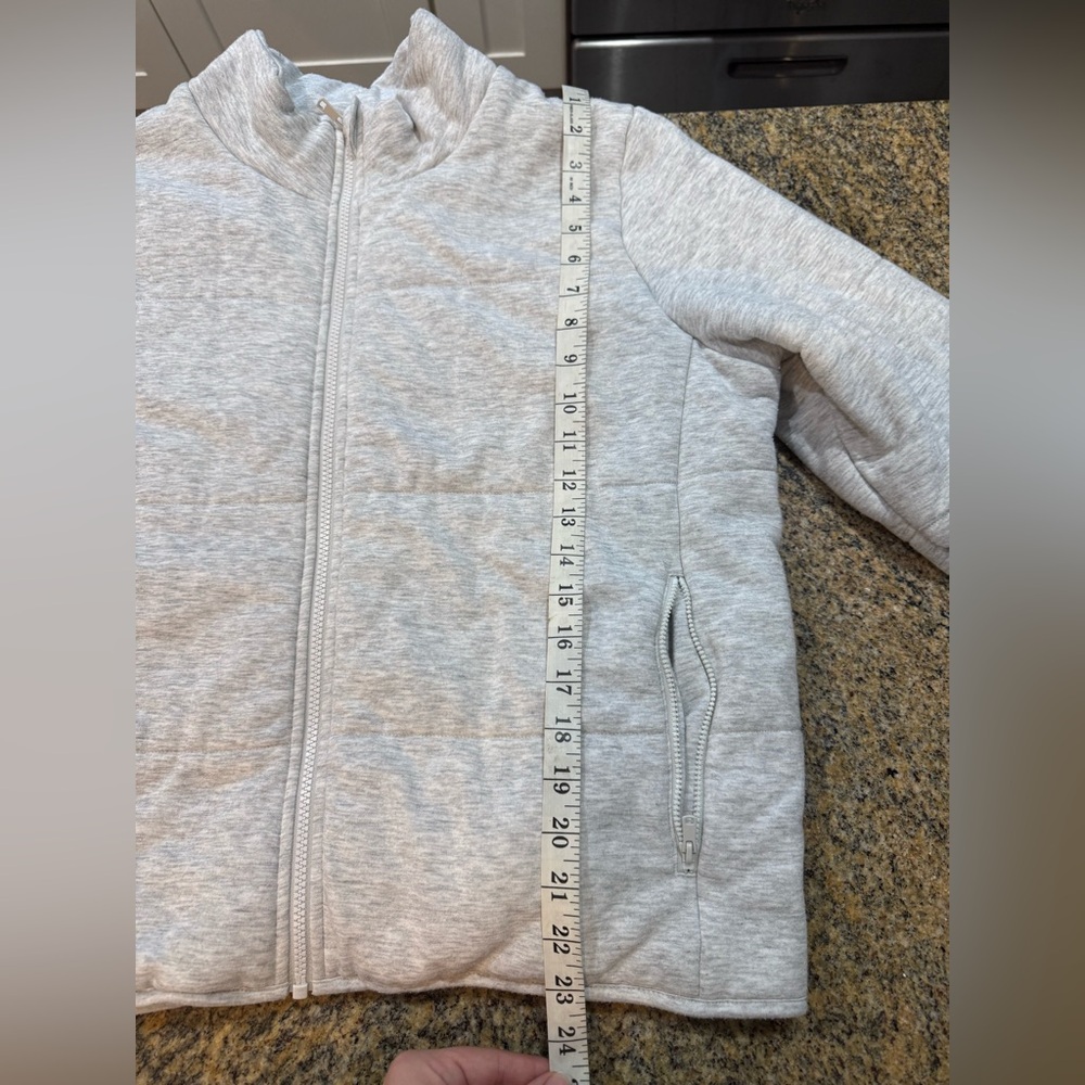 Three Dots Knitted Puffer jacket size Large women’s gray light jacket - Picture 10 of 10